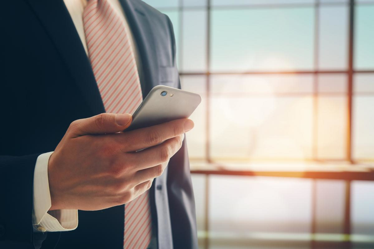 Man using mobile phone